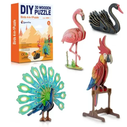 3D Wooden Puzzle Birds Bundle