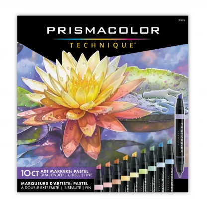 Art Markers, Double-Ended, Pastel, Chisel, Fine, 10 Count