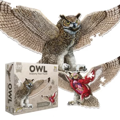 Double-Sided Owl Anatomy Floor Puzzle 100 Pc