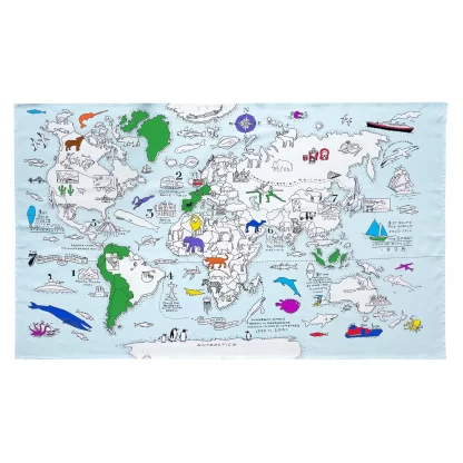 Eat Sleep Doodle World Map Tablecloth