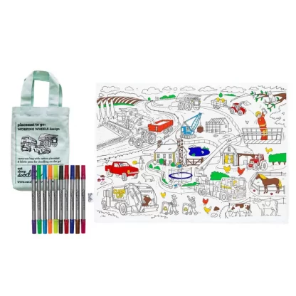 Eat Sleep Doodle: Working Wheels PLACEMAT