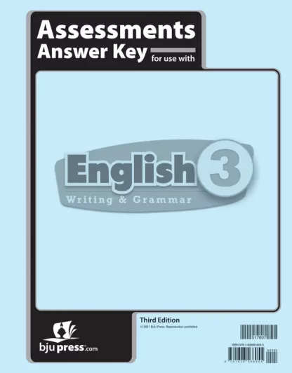 English 3 Assessments Answer Key, 3rd ed.