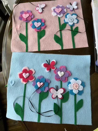 Felt Flower Activity Sheet (Blue)