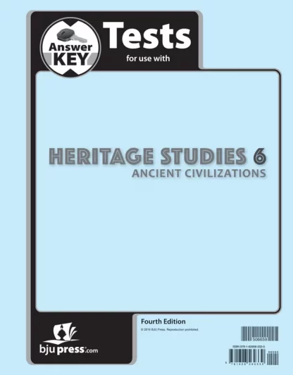 Heritage Studies 6 Tests Answer Key, 4th ed.