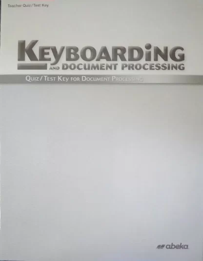 Keyboarding 2E Quizzes & Tests Key U