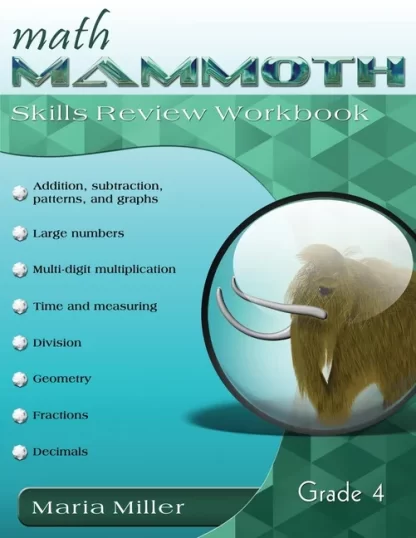 Math Mammoth Grade 4 Color Skills Review Workbook