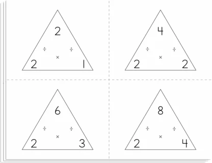 Multiplication and Division Flash Cards