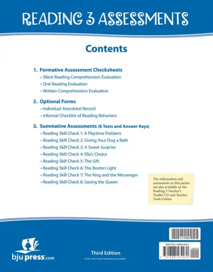 Reading 3 Assessments and Answer Key, 3rd ed.