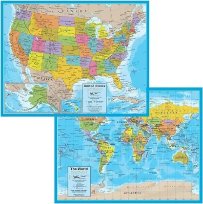 U.S. and World Notebook Map